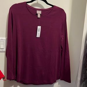 Chico’s Plum Long Sleeve Shirt